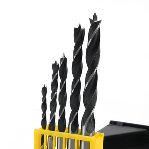 Nesen Brand High Grade Three Point Wood Drill Bit Set 4-10mm 5Pcs Smooth Finish Full Length for Household & Professional Use