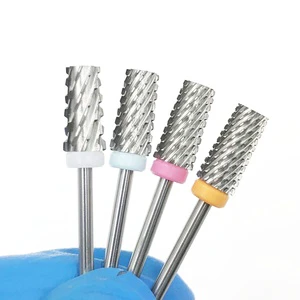 APROMS 6.6mm Tapered Carbide Nail Drill Bit 4XC 5XC Super Cut Manicure Nail Tips Milling Cutter Nail Drill Accessory 2.35mm