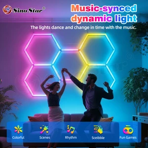 RGB Music LED Light Music Sync Sound Activated LED Night Light Color Changing Atmosphere Lamp for Gaming Setup Desk Bedroom