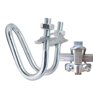 Carbon Steel Zinc-Plated U-Bolts With Nuts & Plates-Heavy Duty Pipe Fastening Clamps