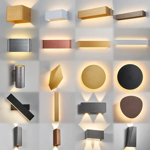 Whosale Nordic Brushed Gold Silver Living Room Restaurant LED Light Fixtures Home Decor Modern Minimalist LED Indoor Wall Lamp