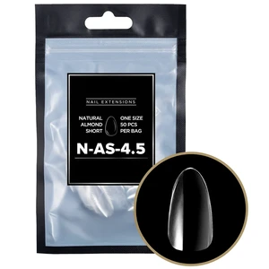 50 Pcs/Bag Single Size Gel Nail Tips X Full Cover Refill Pack Natural Almond Short 4.5