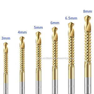 Wood Drill Bit Titanium Coated HSS Serrated Side Cutting Drill Bit Woodworking Tools for Plastic Metal Wood