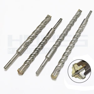 Carbide YG8C Cross Tips 4 Cutter 110-600mm SDS Plus Masonry Hammer Drill Bits for Concrete Granite Stone Construction Drilling