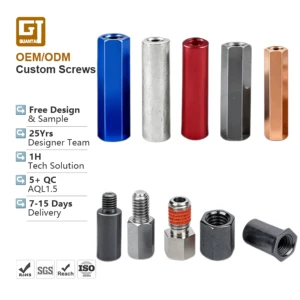 Custom Anodized Red Aluminium Hollow Standoff M3 M4 M5 M6 M8 Steel Brass Hex Stainless Steel Nylon Anti-loosening Standoff