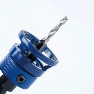 Blue Color Adjustable Limiting Countersink Drill Bit Hex Shank for Woodworking for Wood Compression Board Drilling