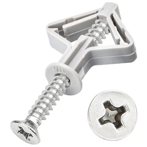 Drywall Anchor Kit Screws Hollow Wall Anchors for Plasterboard Gypsum Board Wall Plastic Expansion Pipe ISO Standard Metric