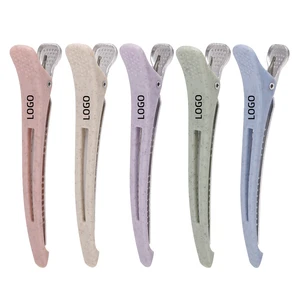 Diy Custom Natural Recycled Wheat Straw Hair Clip 2025 New Barbers Salon Hair Accessories Hairdressing Alligator Hair Clips