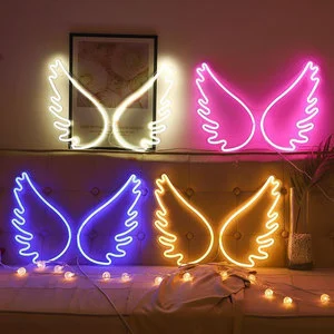 Joystar Custom Wings Shape RGB LED 5V USB PVC Material Wall Decor Neon Motif Lights