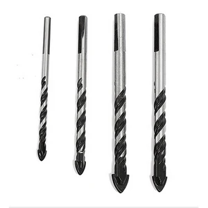 Triangular Carbide Twist Drill Bits 6mm/8mm/10mm/12mm Zinc Finish for Ceramic Tile Concrete Glass Marble Drilling Water Cooling