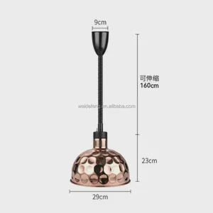 Electric Heat Lamp Telescopic Food Heat Preservation Pendant Light Adjustable Kitchen Fixtures Restaurant Buffet Heat Lamp