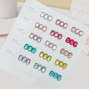 2025 New Private Label Crystal Cateye Magnetic Gel Nails Double Cat Eye Gel Polish LED Lamp Source for DIY Applications
