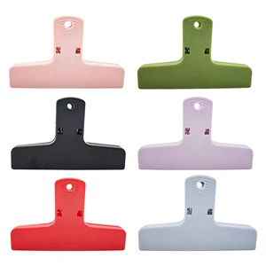 Color Magnetic PP Plastic Reusable Long Tail Snack Clamp Bill File Hand Account Sealed Eco-Friendly Durable Sustainable Clip