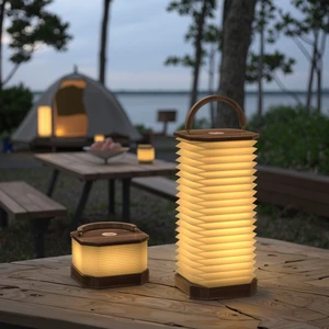 New Arrival Outdoor Camping Lamps Home Style Rechargeable LED Touch Keys Hand-held Vertical Organ Lamp Folding Paper Warm Light