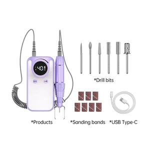 Aimi AOL09 Portable 28000rpm Electric Nail Drill Machine Type-C USB Rechargeable 2500mAh Battery 40 Adjustable Speed Modes