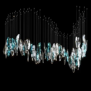 Custom Modern Leaves LED Chandeliers for Deluxe Ballroom Decor Duplex Hotel Lobby Pendant Lights