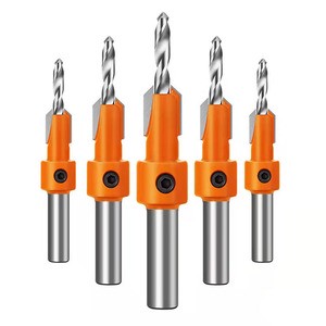 Countersink Chamfer Round Shank TCT Black Oxide 55mm Total Length Screw Hole Drilling Tools Step Drill Bit