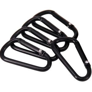 55*28*4.2mm Wholesale Custom Camping Hiking Outdoor Mini Small Safety Black Snap Hook Clip Keychain Locking Carabiner Keychain