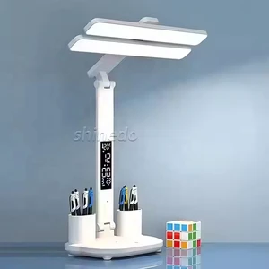 Rechargeable Table Lamp LED Student Study Bedroom Eye Protection Double Head Reading Light Desk Lamps for Night Lighting