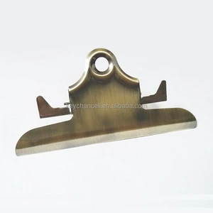 Good Quality Vintage Antique Brass Bronze 146mm Long Big Office File Clamp Metal Butterfly Clipboard Clip for Wooden Menus Board