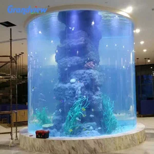 Large Acrylic Plexiglass Round Acrylic Aquarium Fish Tank for Aquarium Hotel Restaurant