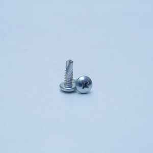 Self Tapping Screw Pan Head White Zinc Plated C1022 Steel Semicircular Head Metal Fixing Screw