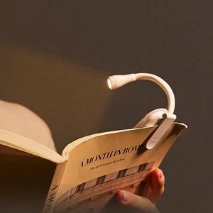 USB Rechargeable 360 Degree Rotatable LED Reading Light Lamp Bright Mini Book Lamp Clip-on Hands-Free Home Use 5V Input Voltage