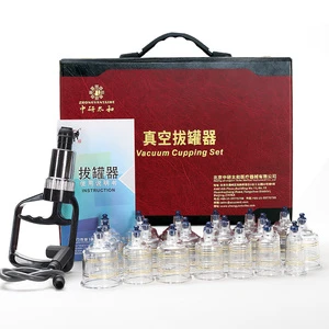 Cheap Wholesale Double Transparent Plastic Manual Suction Hijama Cups Vacuum Cupping Set
