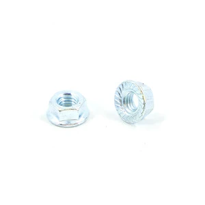 Foreign Trade Custom Carbon Steel High Strength Blue White Zinc Color Zinc Nut DIN6923 M8 Hexagon Flange Nut