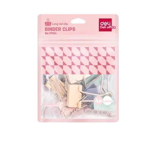 Deli TP514 Long Tail Clip Color Dovetail 1 Bag Document Fixing Iron Clip Office Metal Ticket Butterfly Clip Phoenix Tail