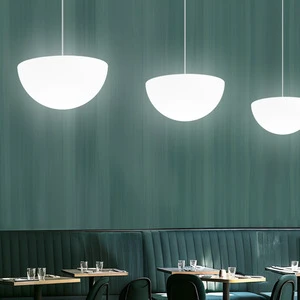 Nordic-style Modern Minimalist White PE Material Restaurant Chandelier Adjustable Height LED Pendant Lamp Bar Counter Lighting