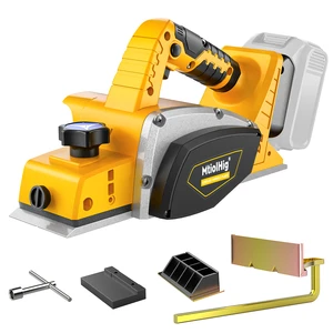 Brushless Handheld Electric Planer 30000 CPM for 20V Battery 3-1/4 Inch Planing Width for Carpentry DIY