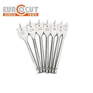 EUROCUT Factory High Quality Hex Shank Bright Flat / Spade Drill Bit for Wood Drilling