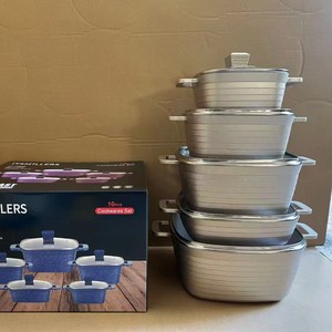 Hot Selling 10-Piece Modern Design Granite Non-Stick Cookware Set Direct Factory Supply Ready to Ship Kitchen Cooking Pots