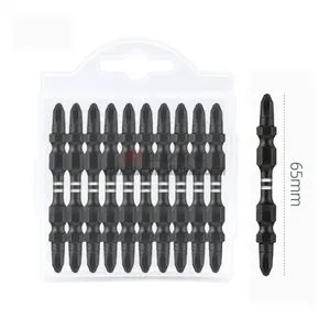 65L Phosphate Black Double-headed Cross Screwdriver Head Magnetic Ring Bit S2 Electric Screwdriver Magnetic Ring Batch Strong