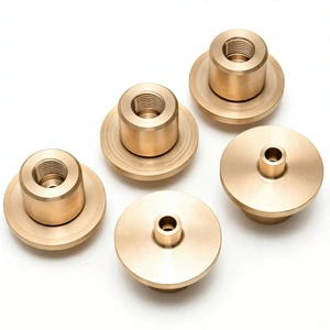 OEM Custom CNC Machined Brass Flanged Threaded Insert, High Precision Female Bushing for Industrial & Machinery Parts