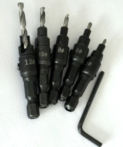 5Pcs M2 Taper Drill Bit Wood Countersink Set for Tapered Hole Wood Screw RUOKTOOL FT-264 Made in China OEM/ODM Available
