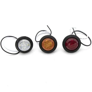 3/4 Inch Round LED Front Back Rear Side Marker Indicators Light Waterproof Light 12 V for Trailer Van Caravan Truck Car Bus Boat