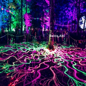 Outdoor Garden Led Fiber Optic Light Design RGB Colorcahnging Ball Lamp Side Glow Sparkle Pmma Fibre Optical Mycelium Tree Light