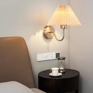 Wall Lamps with Fabric Lampshade for Living Room Bedroom Modern Interior Home Decor LED Wall Lights