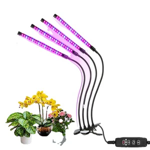 New Upgrade 80W Four Head Remote Control Plant Lamp with Timer Function 4H 8H 12H Desk Indoor Full Spectrum Led Grow Light