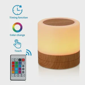 Mini LED RGB Modern Bedside Table Lamp Touch Dimming Atmosphere Night Light Portable Rechargeable Living Reading Room Bedroom
