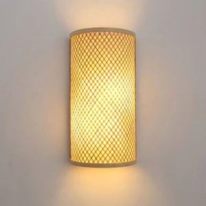 Bamboo Wall Lamp with Handwoven Design Natural Material and Soft Ambient Lighting Ideal for Interior Decoration Hospitality