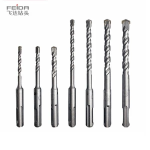 FEIDA Sds Plus Hammer Concrete Cross Drill Bits 6mm 8mm 10mm 12mm 14mm Carbide Tip Steel Alloy Shank 260mm Length Masonry Rock