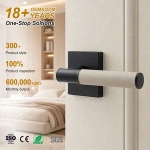 Factory Direct Leather Cortex Silent Handle Luxury Penthouse Living Room Private Office Privacy Door Lever Lock Set