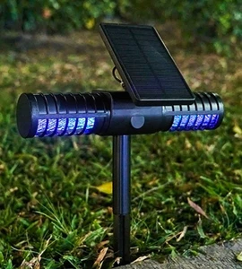 3.7V LED Electric Bug Zapper Outdoor Solar Powered Mosquito Killer 365nm UV IP65 Waterproof USB Rechargeable Portable Trap