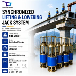 Mechanical Self-locking Hydraulic Synchronous Lifting Jack System for Heavy Equipment Installation and Leveling