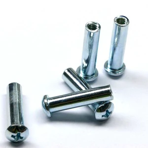 Iron Plated Blue Zinc Semi-Hollow Rivets - Round Cross Head for Enhanced Durability