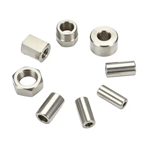 Precision CNC Turning Stainless Steel Threaded Sleeve Hexagonal Parts Cylindrical Bushing Custom Solid Hardware Parts