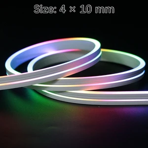 LED Colorful Neon Strip Light 0408 Side-emitting 5V RGB Remote-controlled Dimmable IP66 Silicone USB 3-Year Warranty Cabinet